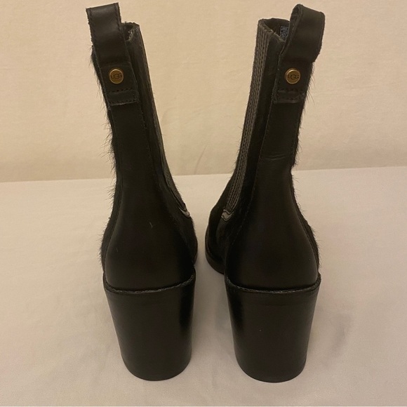 Ugg Camden Cow Hair Exotic Chelsea Ankle Boots Booties Block Heel Black Size 10 - Picture 7 of 14